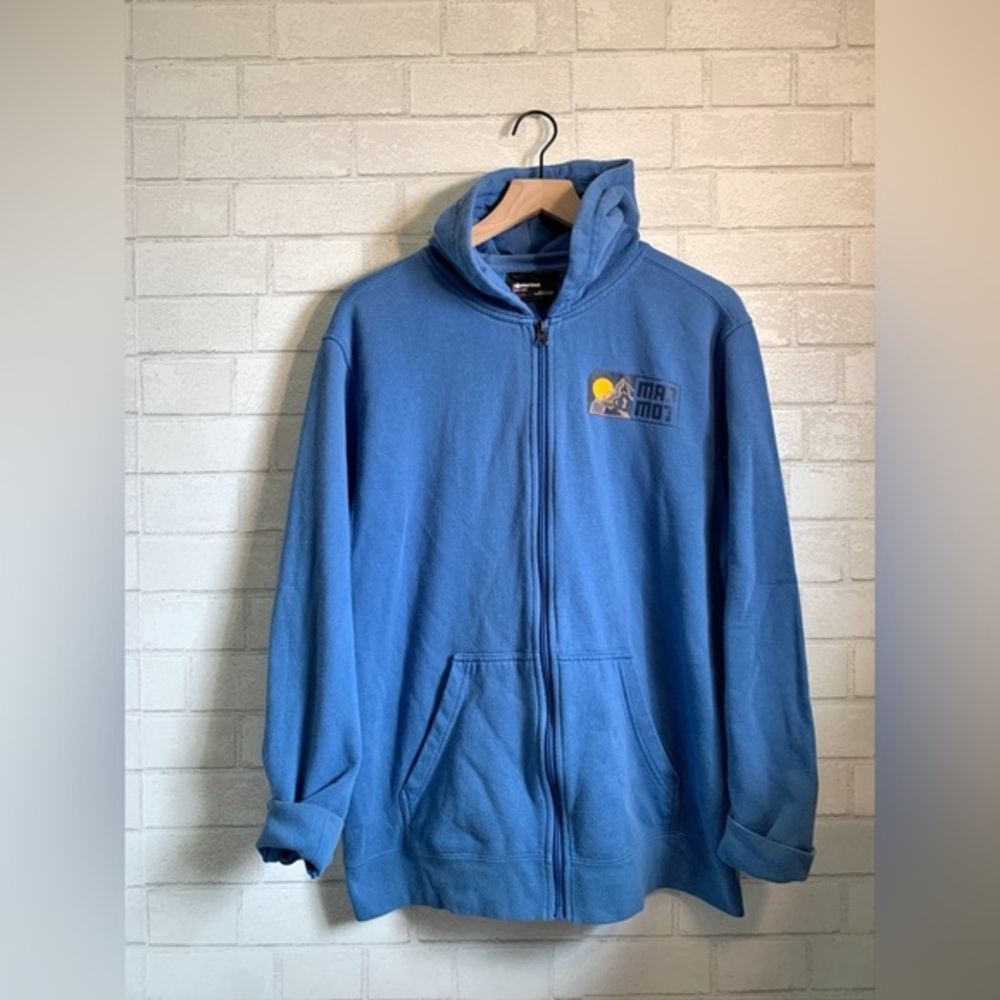 Marmot Mens Unisex L/XL Zip Up Royal Blue Hoodie Sweatshirt